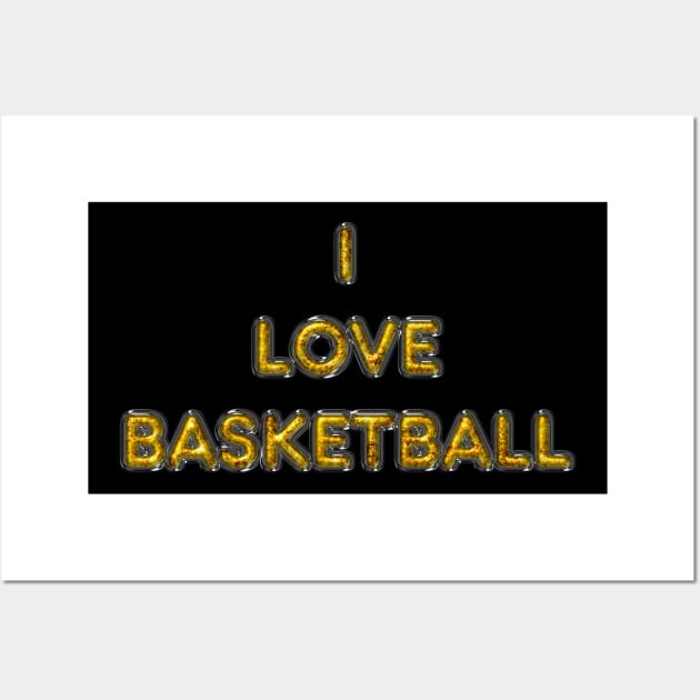 I Love Basketball - Yellow Wall Art by The Black Panther